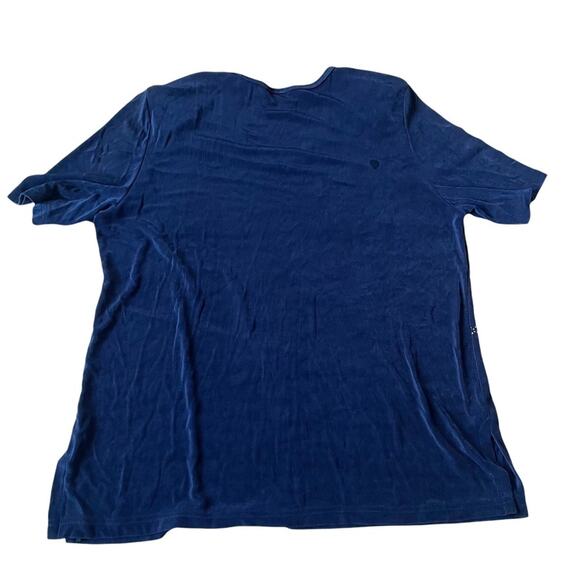 Vintage Artex Collection 2 Piece Blouse Embellished Studded Belt Stretch Navy XL - Picture 5 of 9